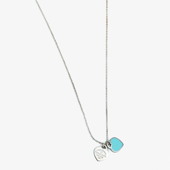 Tiffany & Co. Return To Tiffany Twin Hearts Silver Necklace - Picture 1 of 5